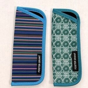 Foster Grant Eyeglass Cases - Striped and Patterned 2 sizes NWOT